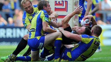 Warrington take on Huddersfield earlier in the season