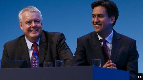 Carwyn Jones with Ed Miliband in Brighton