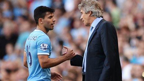 Manuel Pellegrini (left) and Sergio Aguero