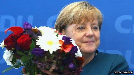 Angela Merkel celebrates election victory, 23 Sep 13