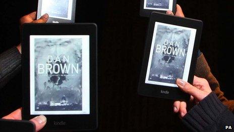 Kindles with Dan Brown's book Inferno