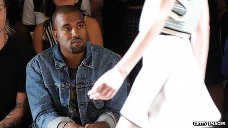 Kanye West on the front row at New York Fashion Week