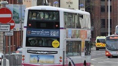 Buses in Old Market, Bristol