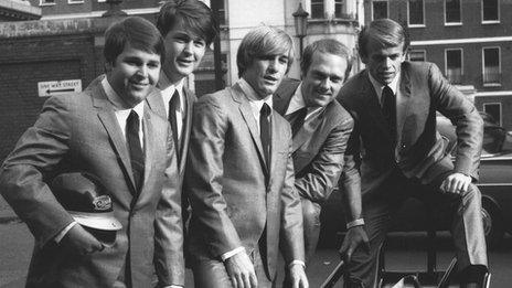 Beach Boys in London during a visit in 1964