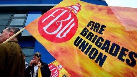 Striking firefighters