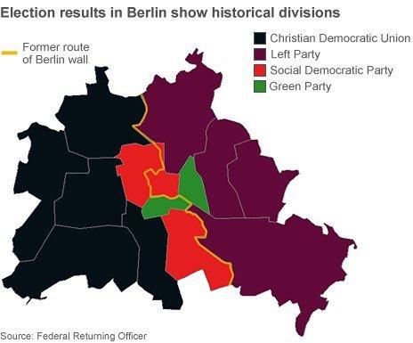 Map of Berlin voting patterns