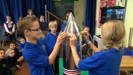 The time capsule being opened