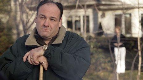 James Gandolfini in the final episode of The Sopranos