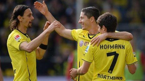 Borussia Dortmund celebrate a goal