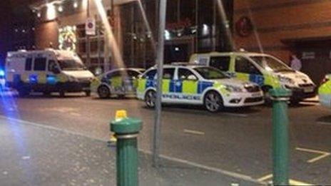 Police cars on Broad Street