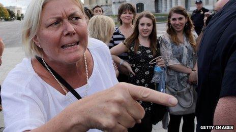 A protester berates House Republicans in Washington. Photo: 29 September 2013