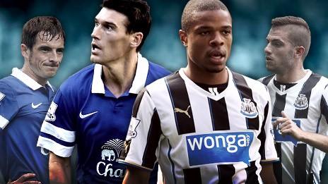 Leighton Baines,. Gareth Barry, Loic Remy, Davide Santon