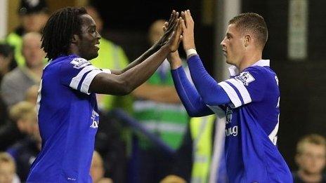 Romelu Lukaku (left) and Ross Barkley