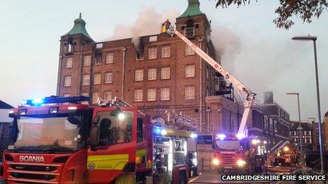 De Vere University Arms fire