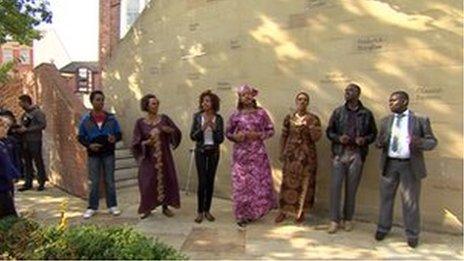 A choir at the Humanitarian Wall