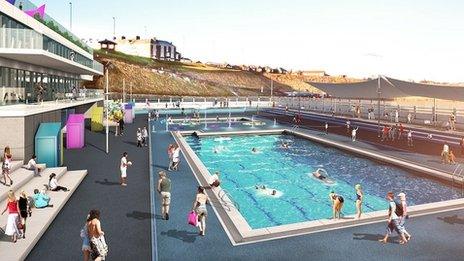 Artist's impression of restored pool