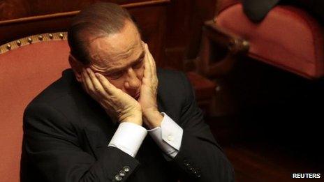 Silvio Berlusconi in parliament, 2 Oct