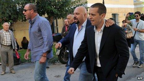 Greek Golden Dawn MPs leave court pending trial