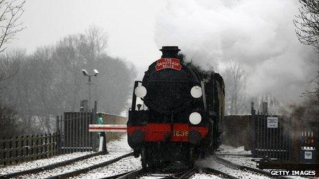 The Grinsteade Belle arrives at East Grinstead Station for the first time on March 23, 2013