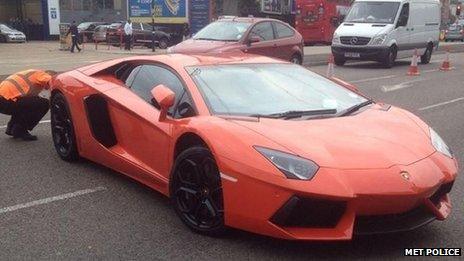 Lamborghini seized by police