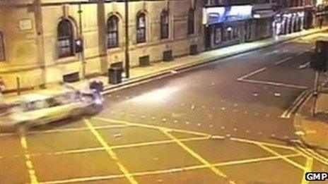 CCTV footage of the hit-and-run in John Dalton Street, Manchester