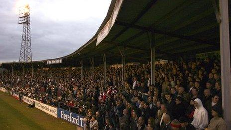 Hereford United fans at Edgar Street