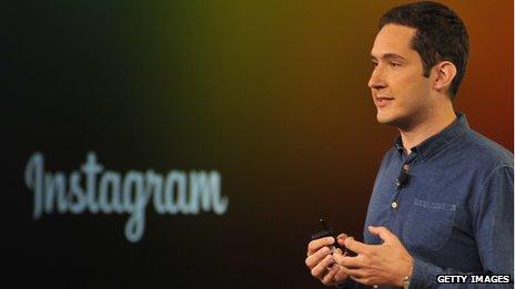 Kevin Systrom and instagram logo