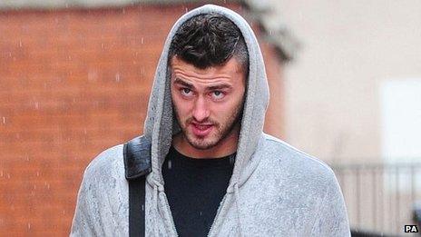 Gary Madine arriving at court to be sentenced