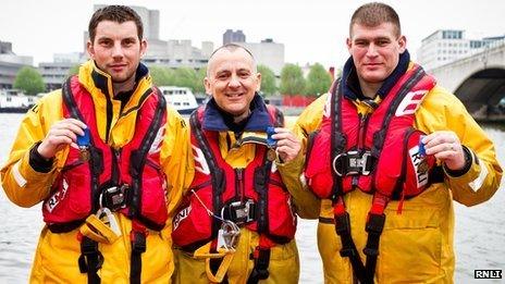 Rescuers Chris Missen, Paul Eastment and Martin Blaker-Rowe