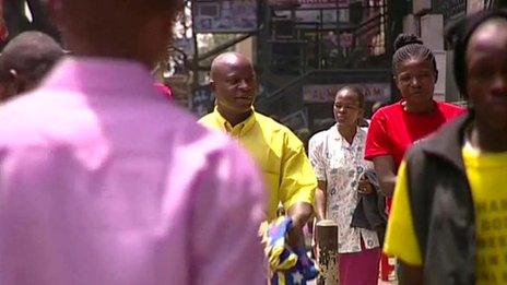 Shoppers in central Nairobi