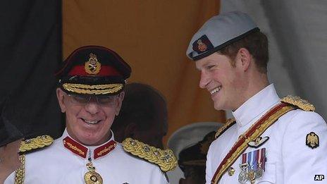 Australia"s Chief of the Defense Force Gen. David Hurley and Prince Harry