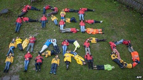 Supporters in Preles, Switzerland