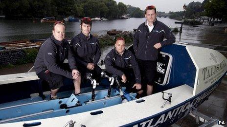 Captain James Kayll, Cayle Royce, Scott Blaney and Mark Jenkins, from the Row2Recovery team