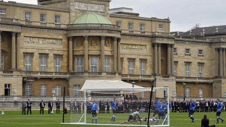 Football match at Buckingham Palace