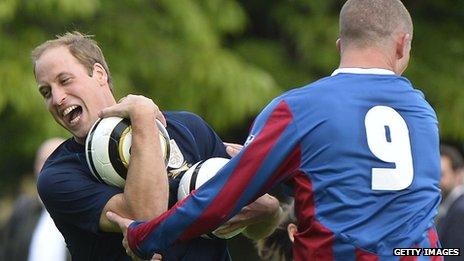 Prince Williams trains with royal staff