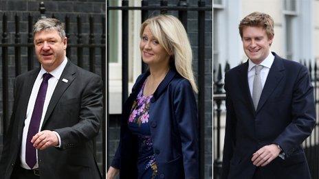 Alistair Carmichael, Esther McVey and Tristram Hunt