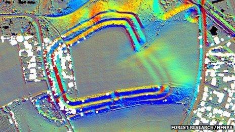 Iron Age hill fort already marked in the records. Copyright: Forest Research, based on Cambridge University Technical Services and NFNPA data