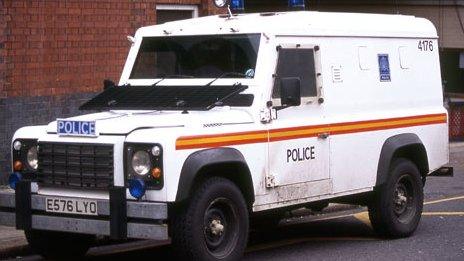 An armoured 110 Land Rover Defender