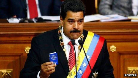 Nicolas Maduro speaks to the National Assembly on 8 October 2013