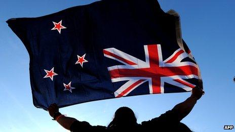 File image of a man waving the New Zealand flag