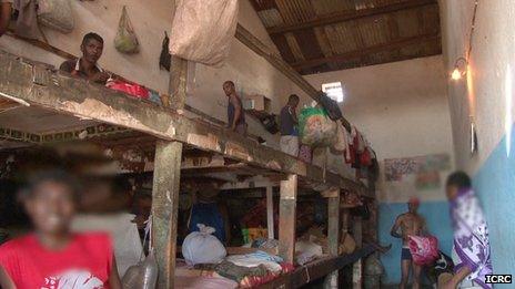 Inmates in a Madagascar prison