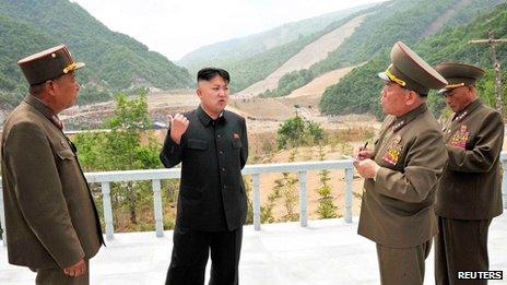 Kim Jong-un at the Masik ski resort site on 27 May 2013