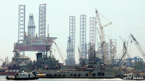 oil rig and shipping in Singapore