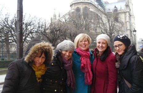 Helen in Paris with friends