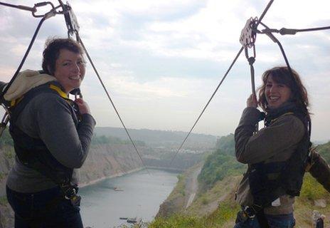 Helen on a zip wire