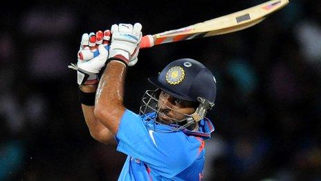 Yuvraj Singh batting for India agaisnt Australia