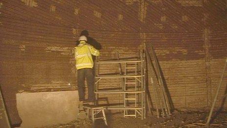 Work inside Langham Dome