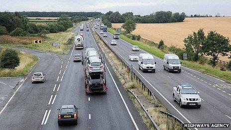 Traffic on the A14