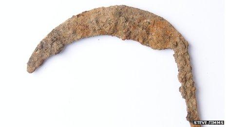 Iron sickle discovered at Potgate Quarry