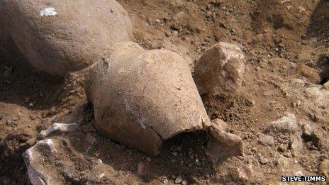 Roman pottery discovered at Potgate Quarry